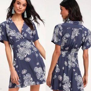FREE PEOPLE NWT NAVY BLUE HAWAII DRESS size small